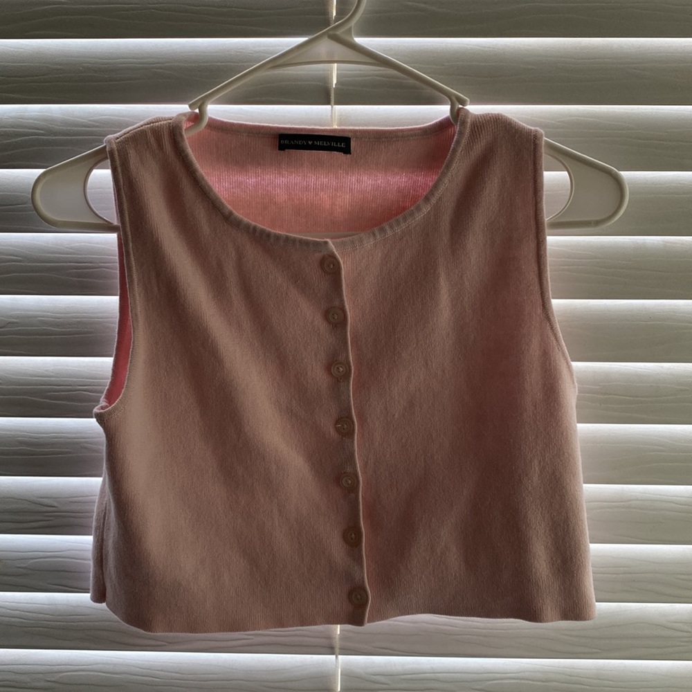 Pink Button Down Vest